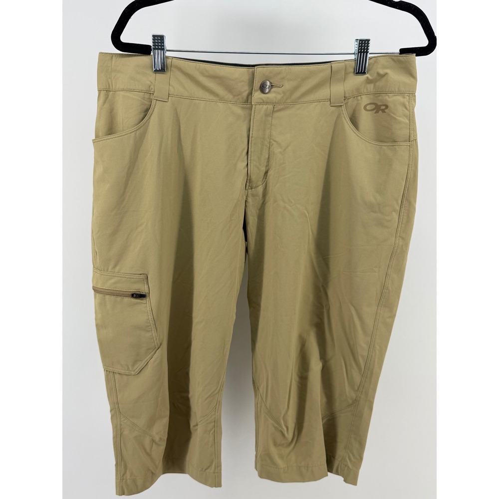 Outdoor Research Capri Pants Womens 12 Tan Hiking Climbing Stretch‎ Cargo